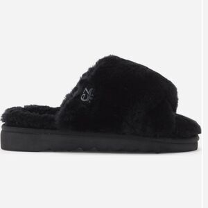 Genuine Shearling Wide Crossband Slide (Outdoor-Indoor)